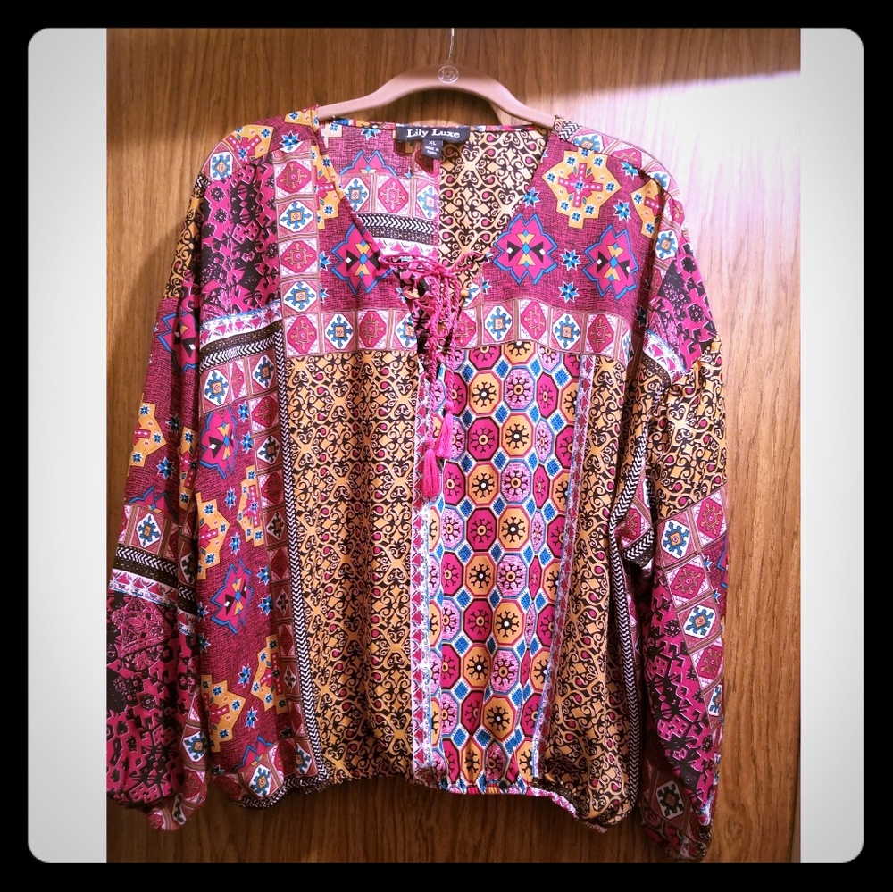 Bohemian  Style Multi Colored Top